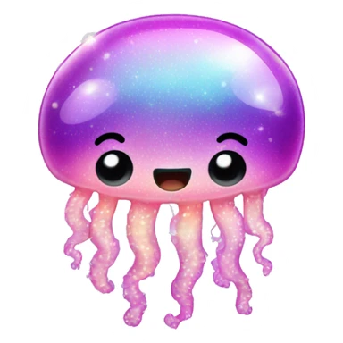 Cute glittery shiny jellyfish  sticker
