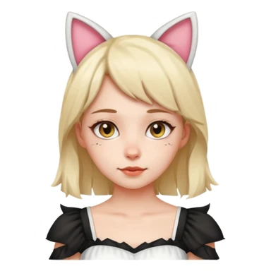 Kedi kız elbise beyaz 

 sticker