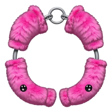 Fluffy pink handcuffs sticker