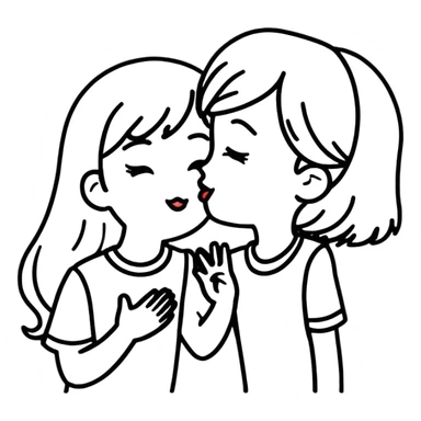 Girl sending a kiss  sticker