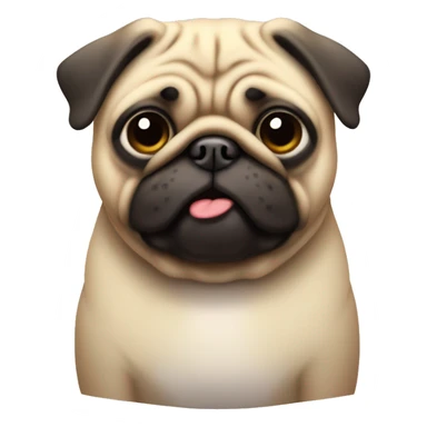 Fat pug with a small head and big body  sticker