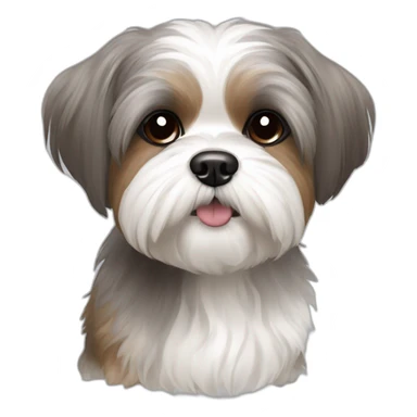 Dog shih tzu westie mix gray and brown sticker