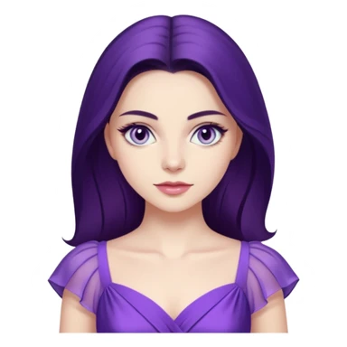 Demet özdemir as a character from game of thrones with lilac eyes and a purple dress. sticker