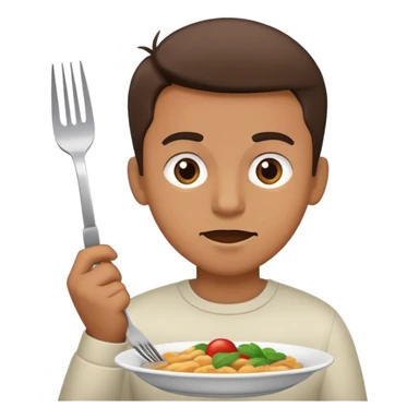 Guy with fork and knife eating  sticker