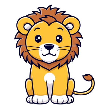 confused lion sticker