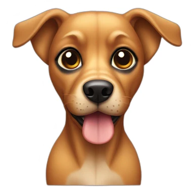 brazilian caramel dog with a frontal black face sticker