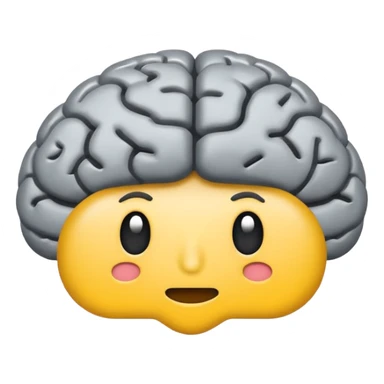 brain emoji with a low battery logo sticker