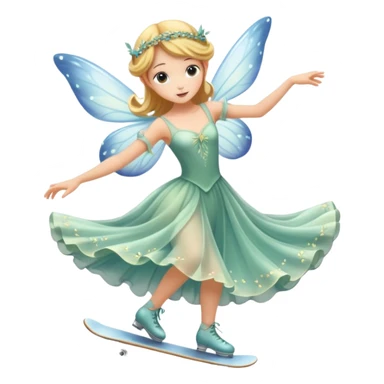 fairy doing a skating trick sticker