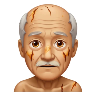 AN OLD MAN FULL OF BURNED MARKS BECAUSE OF COOKING OIL sticker