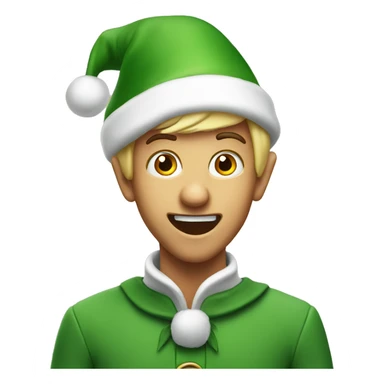 Amazed Christmas elf sticker