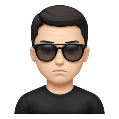 boy strict white musclar with sunglasses black sticker