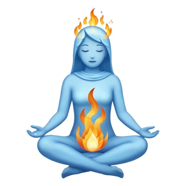 a mystical glowing flame floating above a human outline, representing the soul's energy sticker