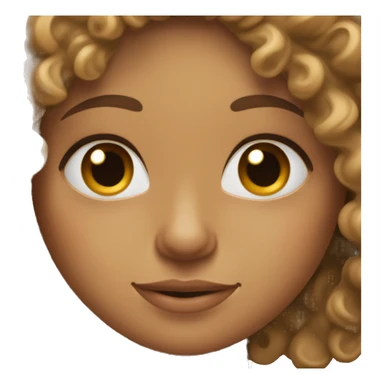 Curly haired girl with almond eyes and tan skin sticker