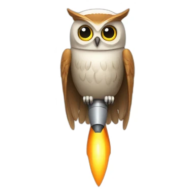 owl on a rocket sticker