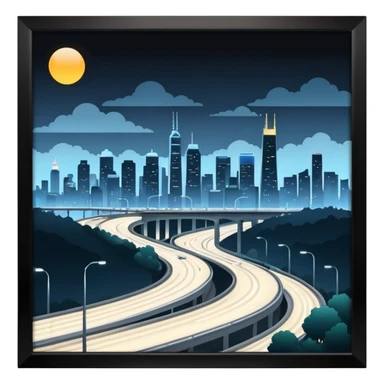 ciudad  y con carretera sticker