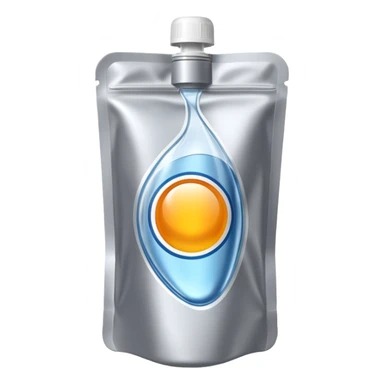 sports energy gel pouch, metallic silver pouch, dynamic, no text sticker