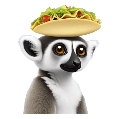 Lemur with taco on head  sticker