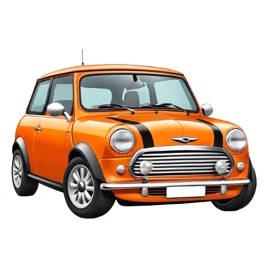 Orange mini cooper sticker