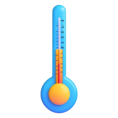 thermometer emoji with blue hues representing cold temperature sticker
