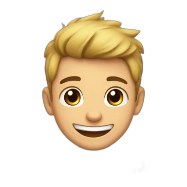 joven muchacho festejando con los brazos hacia arriba feliz sticker