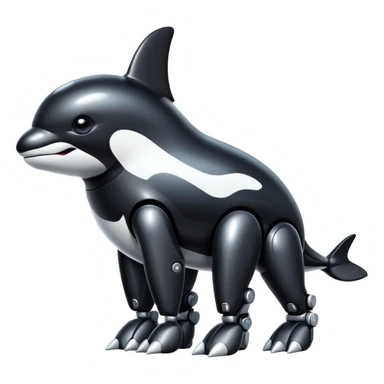 black tubby orca robodog sticker