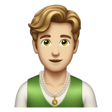 Posh-boy-with-pearl-necklace-and-green-eyes-and-brown-hair sticker