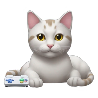 Cat playing PS5 sticker