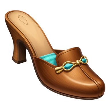 wood slipper with heels sticker