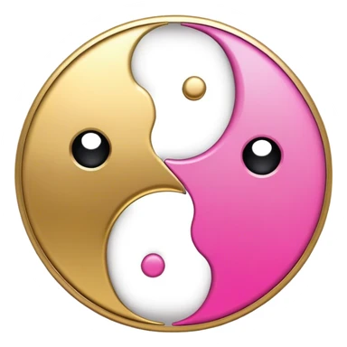 Yin Yang gold and pink sticker