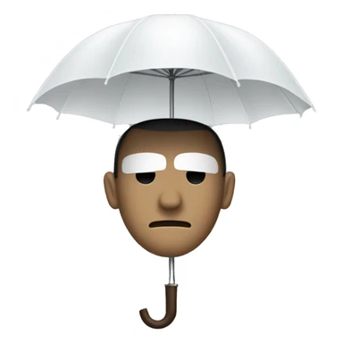 A secret man with a hide face under a white umbrella sticker
