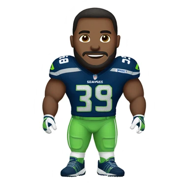 Give me a man with a Seahawks outfit sticker