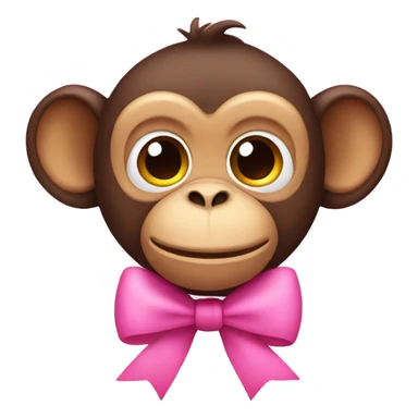 monkey wearing a pink bow sticker