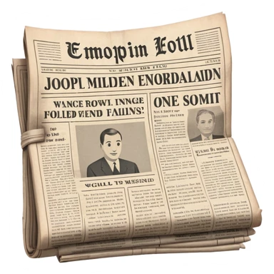 newspaper with headlines folded sticker