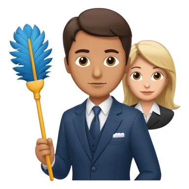 Ein Detektiv interviewt eine Putzfrau sticker