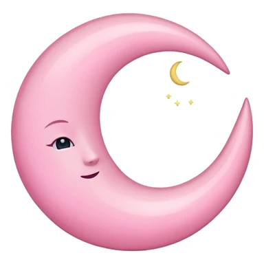 Pink crescent moon sticker