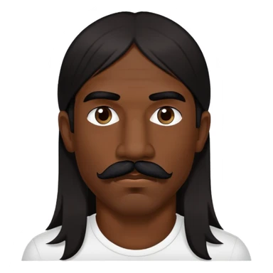 portrait of a man with long dark hair and mustache, inspired by Anthony Kiedis sticker