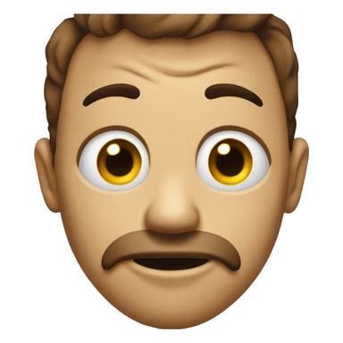 uncanny disproportional scary face sticker