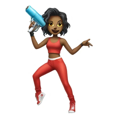 Raygun female break dancer sticker