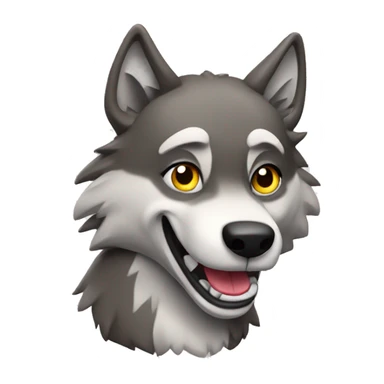 wolf with a thumbs up sticker