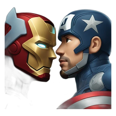 ironman kissing captain america sticker