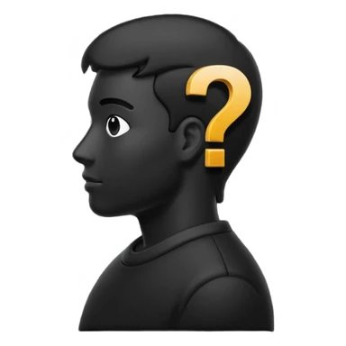 silhouette of a man with a question mark sticker