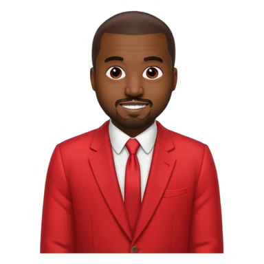 kanye west in red suit sticker
