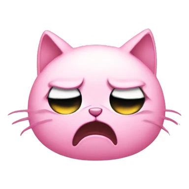 Sad cat crying pink tears sticker