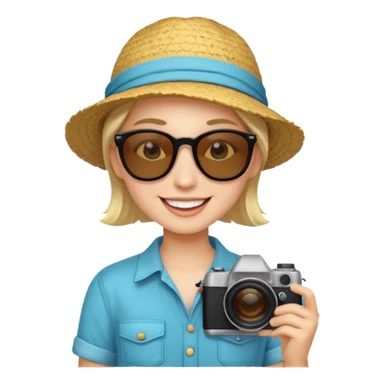 fotographer with summer clothes and sun glasses sticker