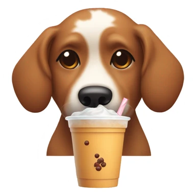 Dog drinking a boba  sticker