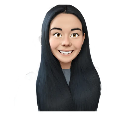 smiling girl with black hair sticker