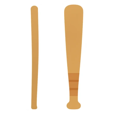 minimal flat style wooden stick and wooden bat sticker
