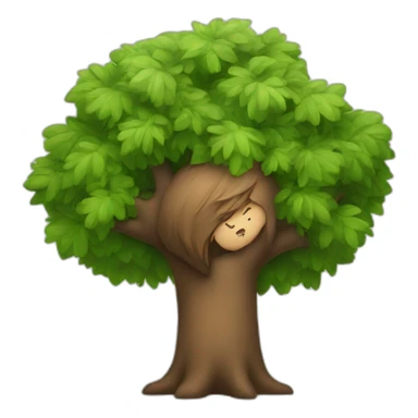 a person hugging a tree sticker