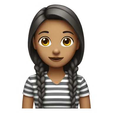 girl with long striped shirt sticker