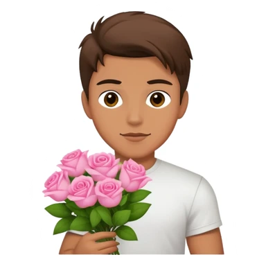 Cool bad boy holding a bouquet of pink jasmine roses sticker